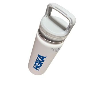 Hoka White Blue Topographic Contour‎ Insulated Water Bottle 16 oz